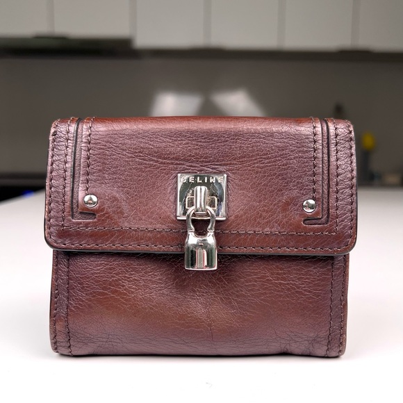 Celine Handbags - Celine Brown Compact Wallet With Lock